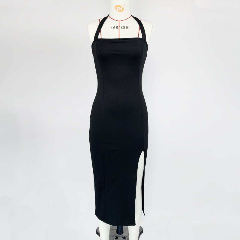 The Midnight Halter | Women's Backless Halter Neck Bodycon Midi Dress - image 2