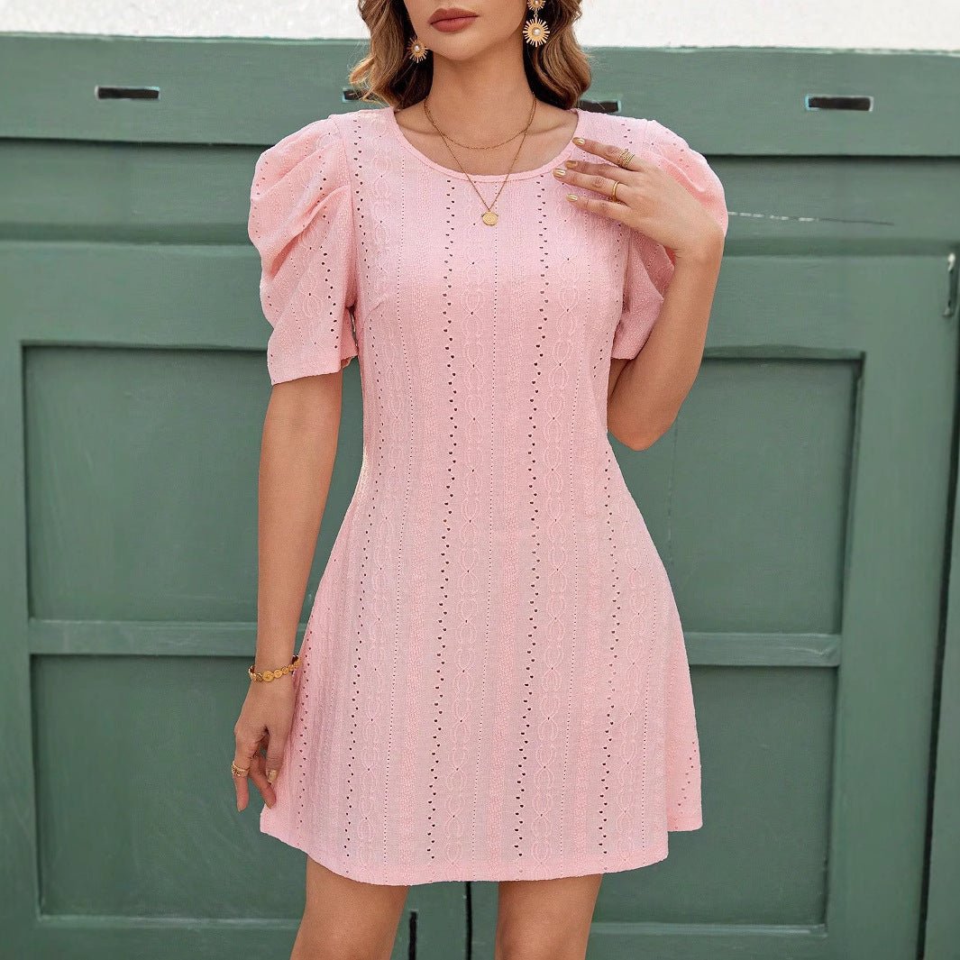 The Lotus Elegance | Women's Lotus Sleeve Solid Color Pencil Midi Dress - image 4
