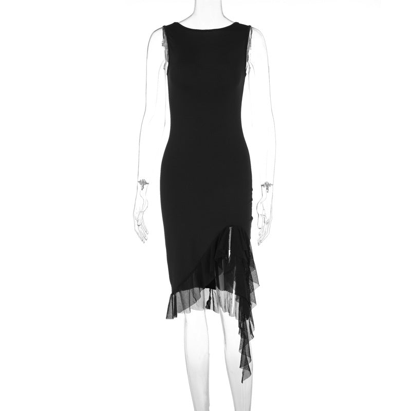 The Sultry Edge | Solid Color Sleeveless Backless Midi Dress - image 3
